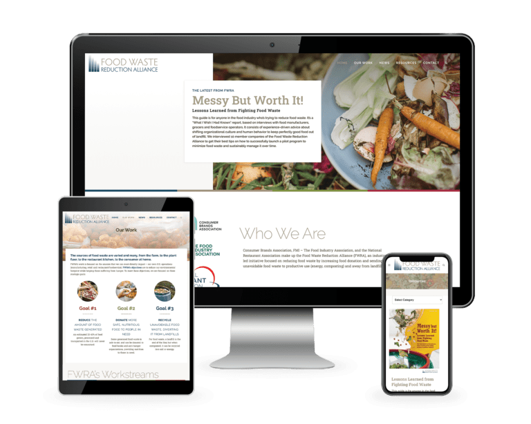 Food Waste Reduction Alliance website design by Keybridge Web, the best web design company in Washington DC