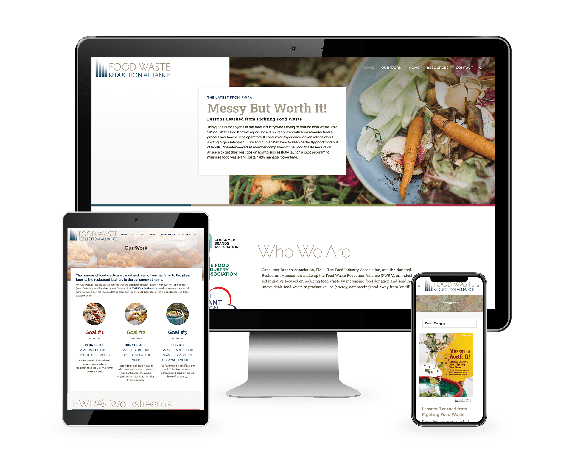 Food Waste Reduction Alliance website design by Keybridge Web, the best web design company in Washington DC