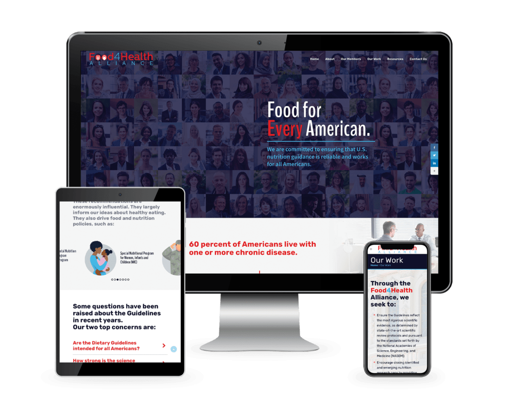 Food4Health Alliance website design by Keybridge Web, the best web design company in Washington DC