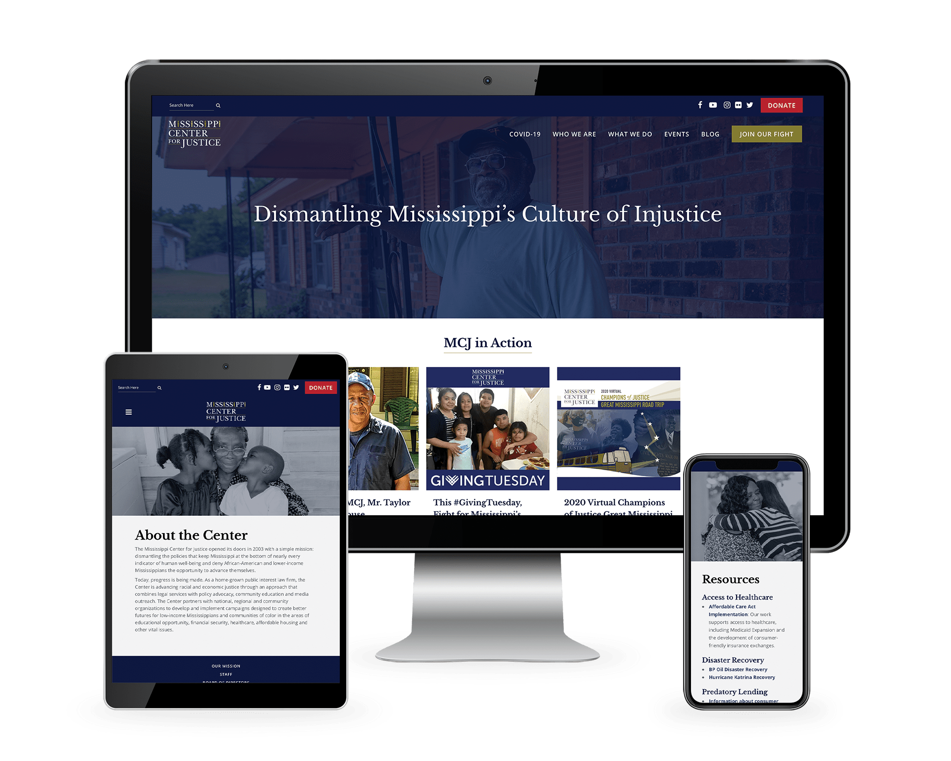Mississippi Center for Justice website design by Keybridge Web, the best web design company in Washington DC