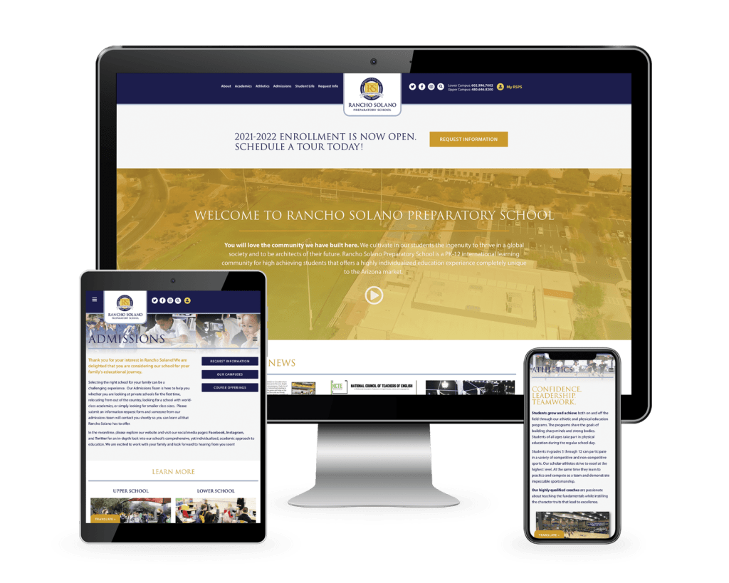 Rancho Solano Preparatory School website design by Keybridge Web, the best web design company in Washington DC